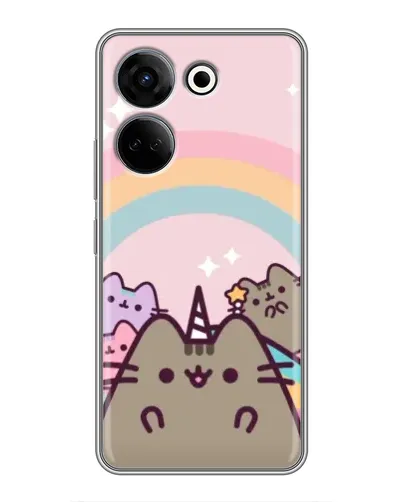 Чехол для TECNO Camon 20 с картинкой «Единорог Pusheen»
