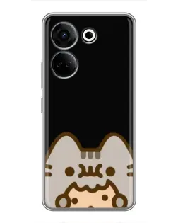 Чехол для TECNO Camon 20 с картинкой «Пушин на черном»