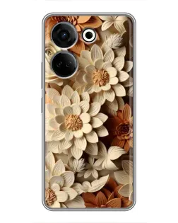 Чохол для TECNO Camon 20 з картинкою «Бежевий флористичний декор» Чохол для TECNO Camon 20 з картинкою «Бежевий флористичний декор»