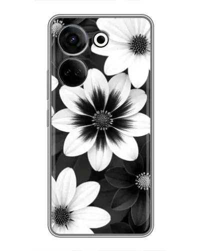 Чохол для TECNO Camon 20 з картинкою «Монохромні айстри» Чохол для TECNO Camon 20 з картинкою «Монохромні айстри»