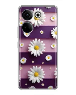 Чохол для TECNO Camon 20 з картинкою «Ромашки на фіолетовому» Чохол для TECNO Camon 20 з картинкою «Ромашки на фіолетовому»