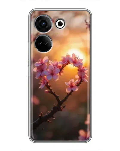 Чохол для TECNO Camon 20 з картинкою «Рожевий цвіт сердечко на тлі заходу» Чохол для TECNO Camon 20 з картинкою «Рожевий цвіт сердечко на тлі заходу»