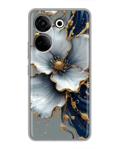 Чохол для TECNO Camon 20 з картинкою «Біла квітка та золотий флюїд» Чохол для TECNO Camon 20 з картинкою «Біла квітка та золотий флюїд»