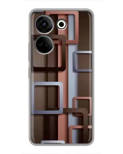 Чохол для TECNO Camon 20 з картинкою «Коричневі об'ємні квадрати» Чохол для TECNO Camon 20 з картинкою «Коричневі об'ємні квадрати»