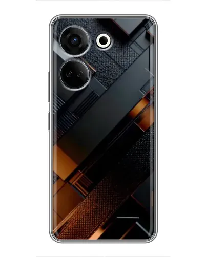 Чохол для TECNO Camon 20 з картинкою «Чорні геометричні блоки» Чохол для TECNO Camon 20 з картинкою «Чорні геометричні блоки»