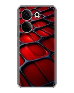 Чохол для TECNO Camon 20 з картинкою «Червона глянцева сітка»