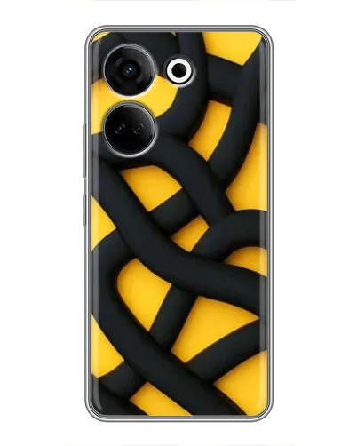 Чохол для TECNO Camon 20 з картинкою «Чорне жовте переплетення» Чохол для TECNO Camon 20 з картинкою «Чорне жовте переплетення»