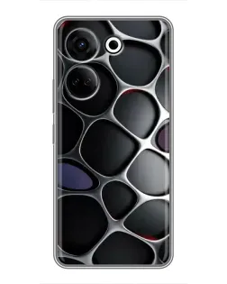 Чохол для TECNO Camon 20 з картинкою «Об'ємна темна решітка»