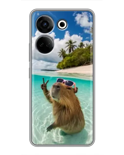 Чохол для TECNO Camon 20 з картинкою «Капібара на морі» Чохол для TECNO Camon 20 з картинкою «Капібара на морі»