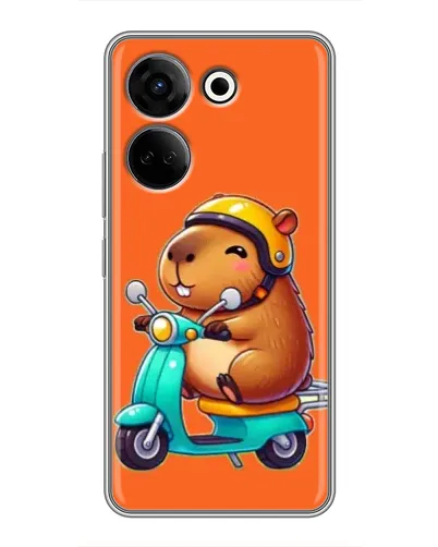 Чохол для TECNO Camon 20 з картинкою «Капібара на скутері» Чохол для TECNO Camon 20 з картинкою «Капібара на скутері»