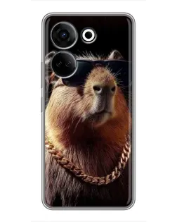 Чохол для TECNO Camon 20 з картинкою «Капібара золотий ланцюг»