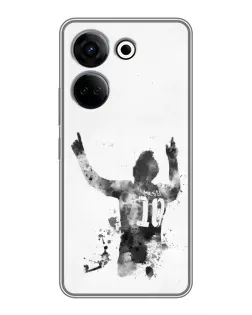 Чохол для TECNO Camon 20 з картинкою «Чорно-білий силует Мессі» Чохол для TECNO Camon 20 з картинкою «Чорно-білий силует Мессі»
