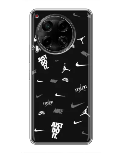 Чехол для TECNO Camon 30 (CL6) с картинкой «Nike Black Pattern» Чехол для TECNO Camon 30 (CL6) с картинкой «Nike Black Pattern»