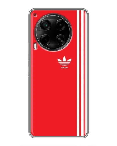 Чехол для TECNO Camon 30 (CL6) с картинкой «Красный минимализм Adidas»