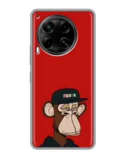 Чехол для TECNO Camon 30 (CL6) с картинкой «Bored Ape — красный фон» Чехол для TECNO Camon 30 (CL6) с картинкой «Bored Ape — красный фон»