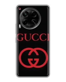 Чехол для TECNO Camon 30 (CL6) с картинкой «Gucci — красный логотип»