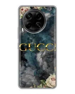 Чехол для TECNO Camon 30 (CL6) с картинкой «Абстрактные цветы Gucci»