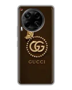 Чехол для TECNO Camon 30 (CL6) с картинкой «Gucci — золотая бабочка»