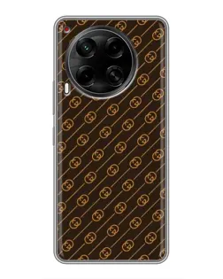 Чехол для TECNO Camon 30 (CL6) с картинкой «Gucci — золотые диагонали»