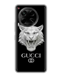Чехол для TECNO Camon 30 (CL6) с картинкой «Gucci — серебряный лев»