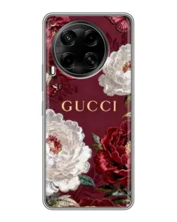 Чехол для TECNO Camon 30 (CL6) с картинкой «Gucci — бордовые розы»
