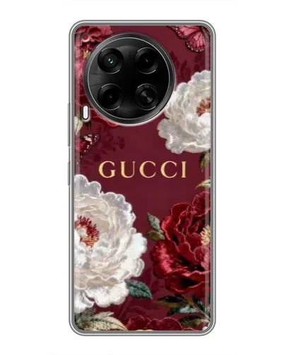 Чехол для TECNO Camon 30 (CL6) с картинкой «Gucci — бордовые розы» Чехол для TECNO Camon 30 (CL6) с картинкой «Gucci — бордовые розы»