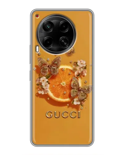 Чехол для TECNO Camon 30 (CL6) с картинкой «Gucci — золотые бабочки» Чехол для TECNO Camon 30 (CL6) с картинкой «Gucci — золотые бабочки»