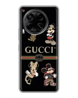 Чехол для TECNO Camon 30 (CL6) с картинкой «Gucci — герои Disney и монограмма»