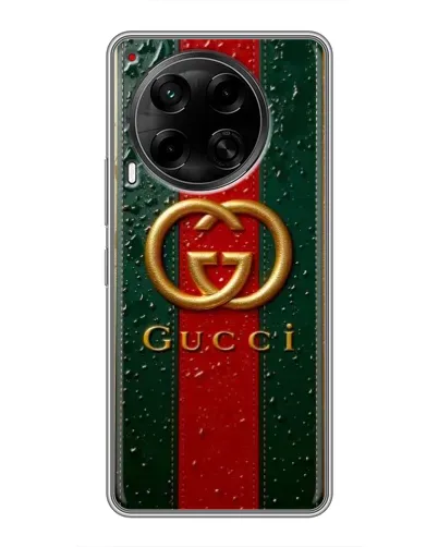 Чехол для TECNO Camon 30 (CL6) с картинкой «Gucci — фирменная полоса и золото» Чехол для TECNO Camon 30 (CL6) с картинкой «Gucci — фирменная полоса и золото»