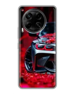 Чехол для TECNO Camon 30 (CL6) с картинкой «Спортивная BMW и цветы» Чехол для TECNO Camon 30 (CL6) с картинкой «Спортивная BMW и цветы»