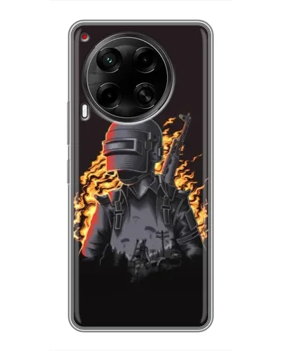 Чехол для TECNO Camon 30 (CL6) с картинкой «PUBG — огненный силуэт» Чехол для TECNO Camon 30 (CL6) с картинкой «PUBG — огненный силуэт»