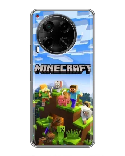 Чехол для TECNO Camon 30 (CL6) с картинкой «Minecraft классический мир»