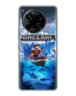Чехол для TECNO Camon 30 (CL6) с картинкой «Minecraft ледяной мир»
