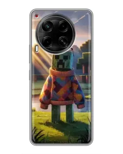 Чехол для TECNO Camon 30 (CL6) с картинкой «Крипер в свитере»