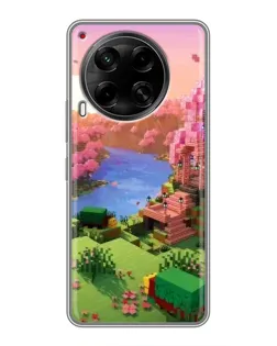 Чехол для TECNO Camon 30 (CL6) с картинкой «Розовое дерево Minecraft»