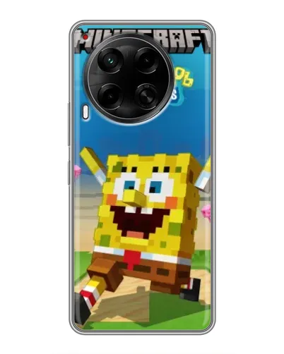 Чехол для TECNO Camon 30 (CL6) с картинкой «Губка Боб Minecraft» Чехол для TECNO Camon 30 (CL6) с картинкой «Губка Боб Minecraft»