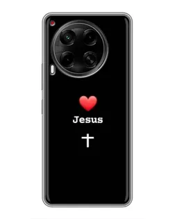 Чехол для TECNO Camon 30 (CL6) с картинкой «Сердце - Jesus»