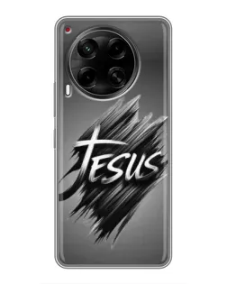 Чехол для TECNO Camon 30 (CL6) с картинкой «Надпись Jesus Graffiti»