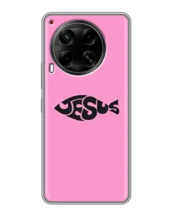 Чехол для TECNO Camon 30 (CL6) с картинкой «Розовый символ  Jesus»