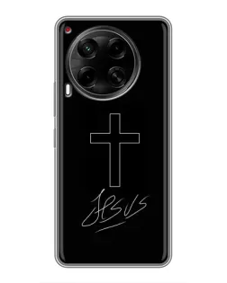 Чехол для TECNO Camon 30 (CL6) с картинкой «Графический крест Jesus»