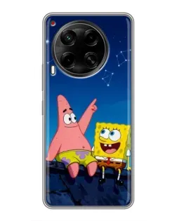 Чохол для TECNO Camon 30 (CL6) з картинкою «Губка Боб та Патрік вночі»