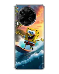 Чохол для TECNO Camon 30 (CL6) з картинкою «Губка Боб серфінгіст»