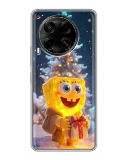 Чохол для TECNO Camon 30 (CL6) з картинкою «Різдвяний Спанч Боб»