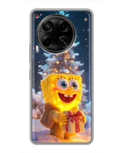 Чохол для TECNO Camon 30 (CL6) з картинкою «Різдвяний Спанч Боб»