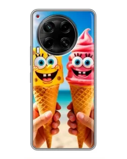 Чохол для TECNO Camon 30 (CL6) з картинкою «Спанч Боб морозиво»