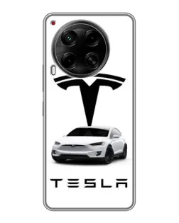 Чехол для TECNO Camon 30 (CL6) с картинкой «Tesla White Style»