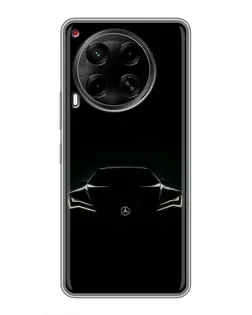 Чехол для TECNO Camon 30 (CL6) с картинкой «Mercedes — силуэт авто» Чехол для TECNO Camon 30 (CL6) с картинкой «Mercedes — силуэт авто»