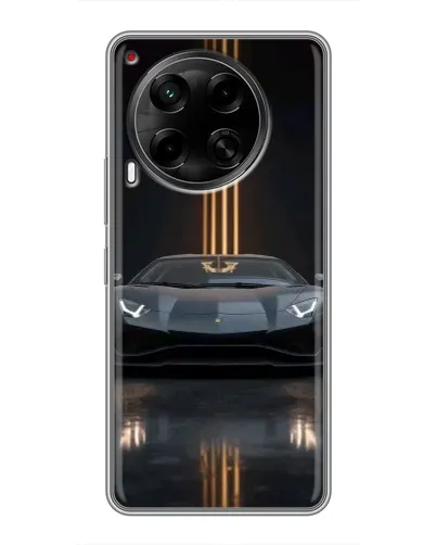 Чехол для TECNO Camon 30 (CL6) с картинкой «Lamborghini золотые линии»