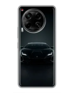 Чехол для TECNO Camon 30 (CL6) с картинкой «Черный Lamborghini Aventador»