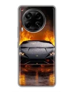 Чехол для TECNO Camon 30 (CL6) с картинкой «Lamborghini в огне»